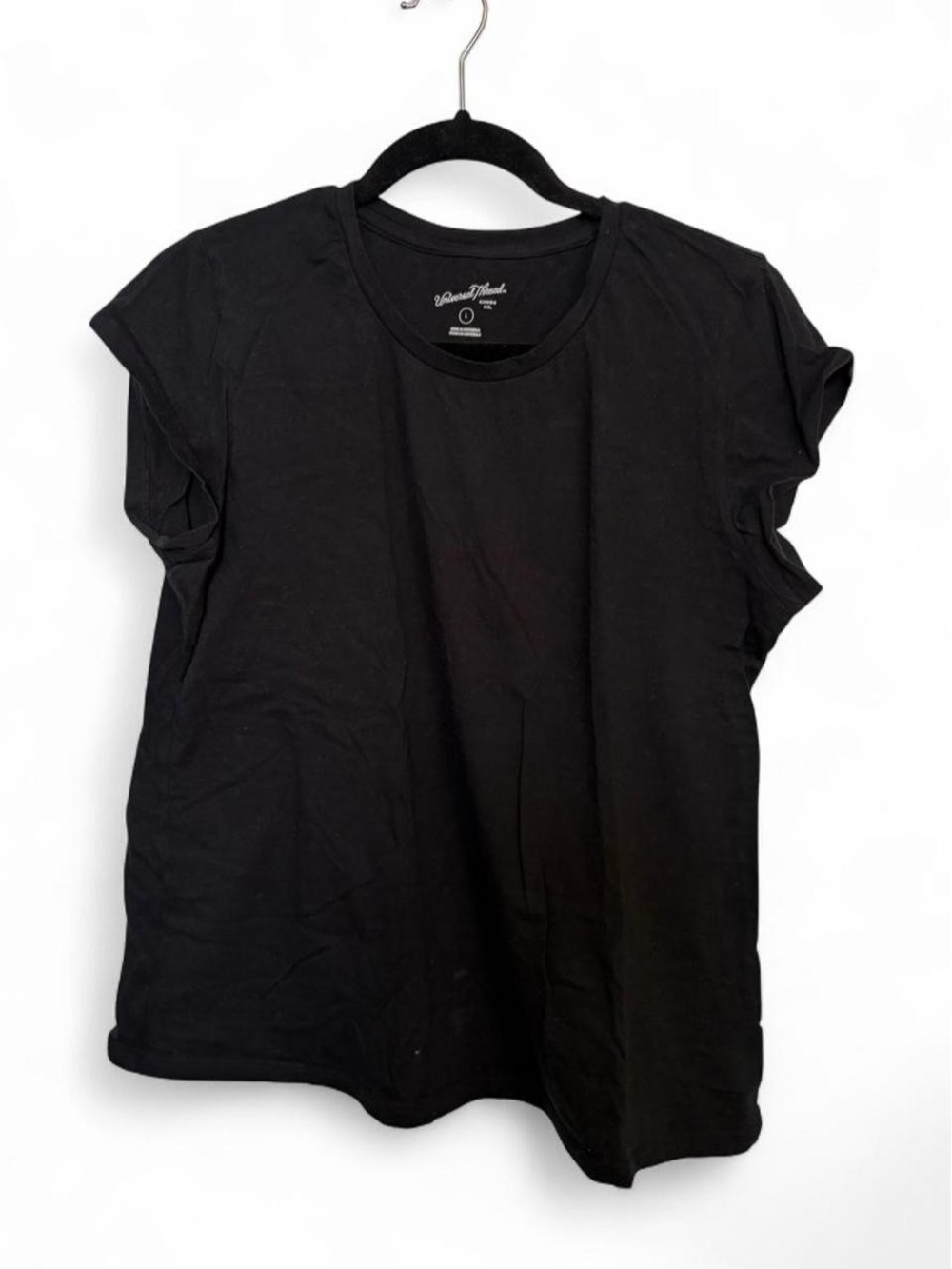 Women's Large Black Crewneck Tee
